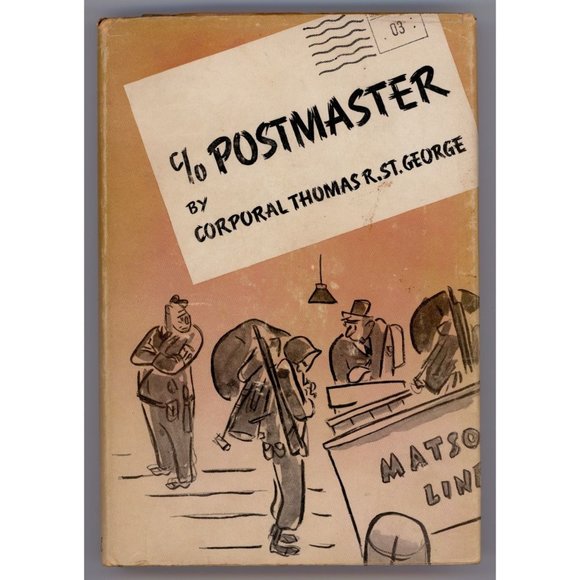 1944 C/O POSTMASTER, St. George, AUSTRALIAN WWII ARMY HUMOR w/Book Club Insert - Picture 1 of 9
